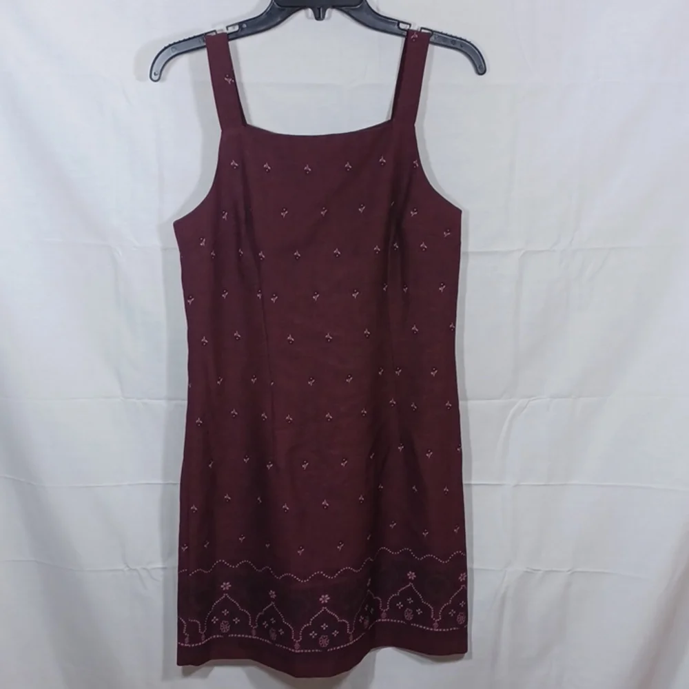 City Triangles Womens Business Work Suit Dress with Jacket Maroon Size 9 / 10 - Picture 4 of 8